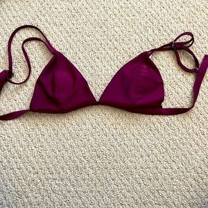 Burgundy bikini top from Shein